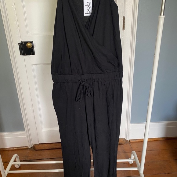 Supreme Jersey Surplice Jumpsuit in Black - Picture 5 of 5